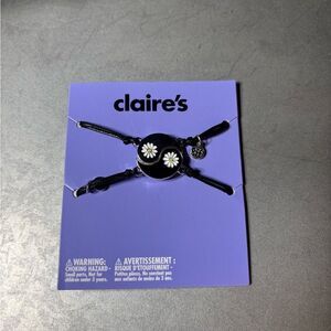 NEW Claire's Tween Girls Best Friend Yin and Yang Daisy Cord Bracelet in Gold